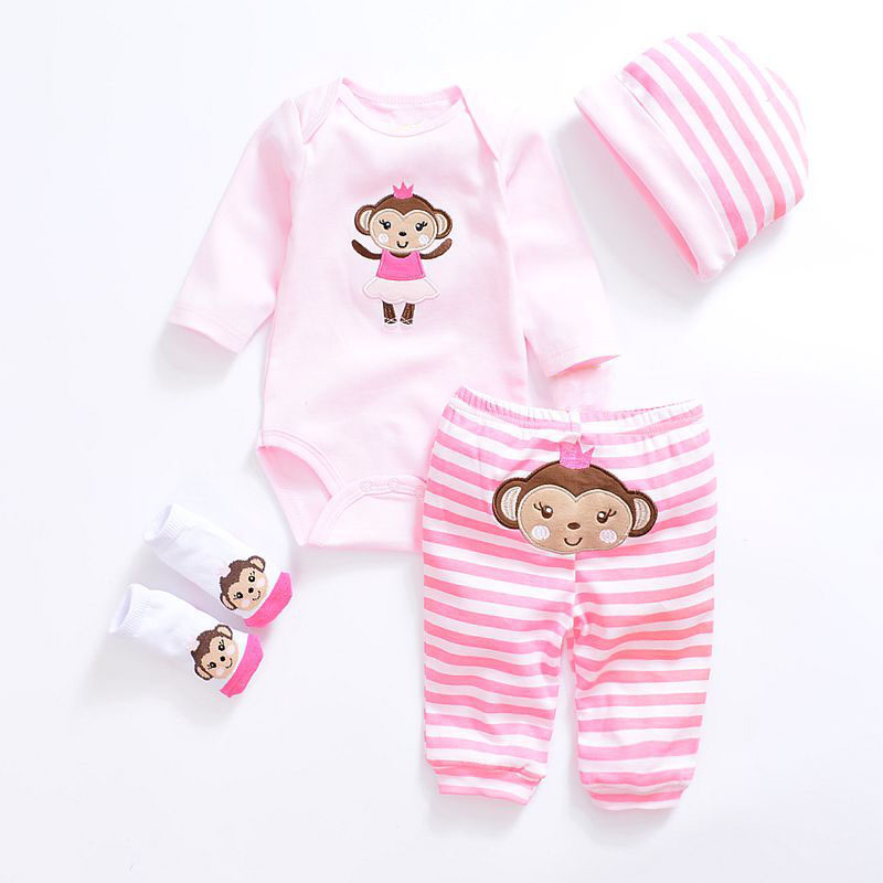 Newborn's Cute Romper, Pants, Hat and Socks Set