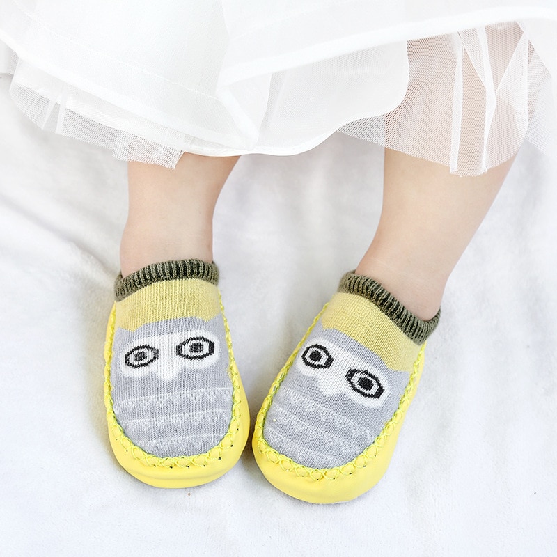 Cartoon Socks Shoes Girls Kids Baby Skin Sole Socks Infant Toddler Shoes Fur Non-slip Soft Bottom Floor Socks Crib Shoes Unisex