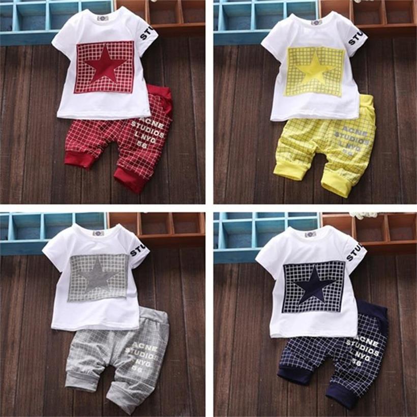 Hot Sale Baby Boy Clothes Brand 2020 Summer Kids Clothes Sets T-shirt+Pants Suit Star Printed Clothes Newborn Sport Suits