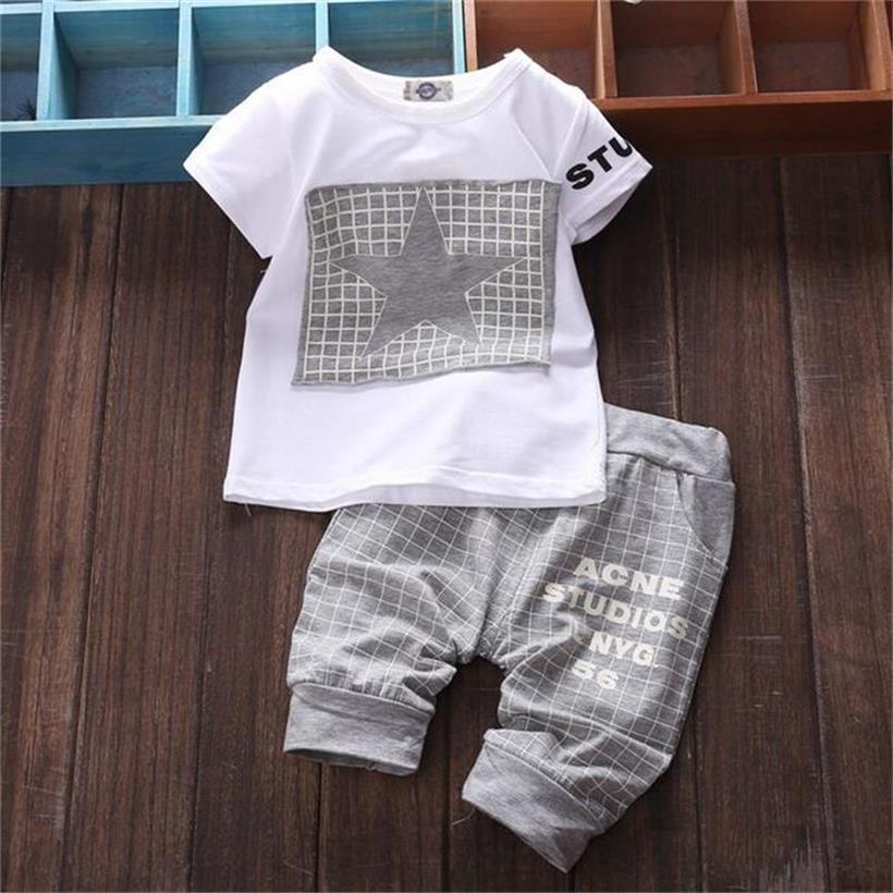 Hot Sale Baby Boy Clothes Brand 2020 Summer Kids Clothes Sets T-shirt+Pants Suit Star Printed Clothes Newborn Sport Suits