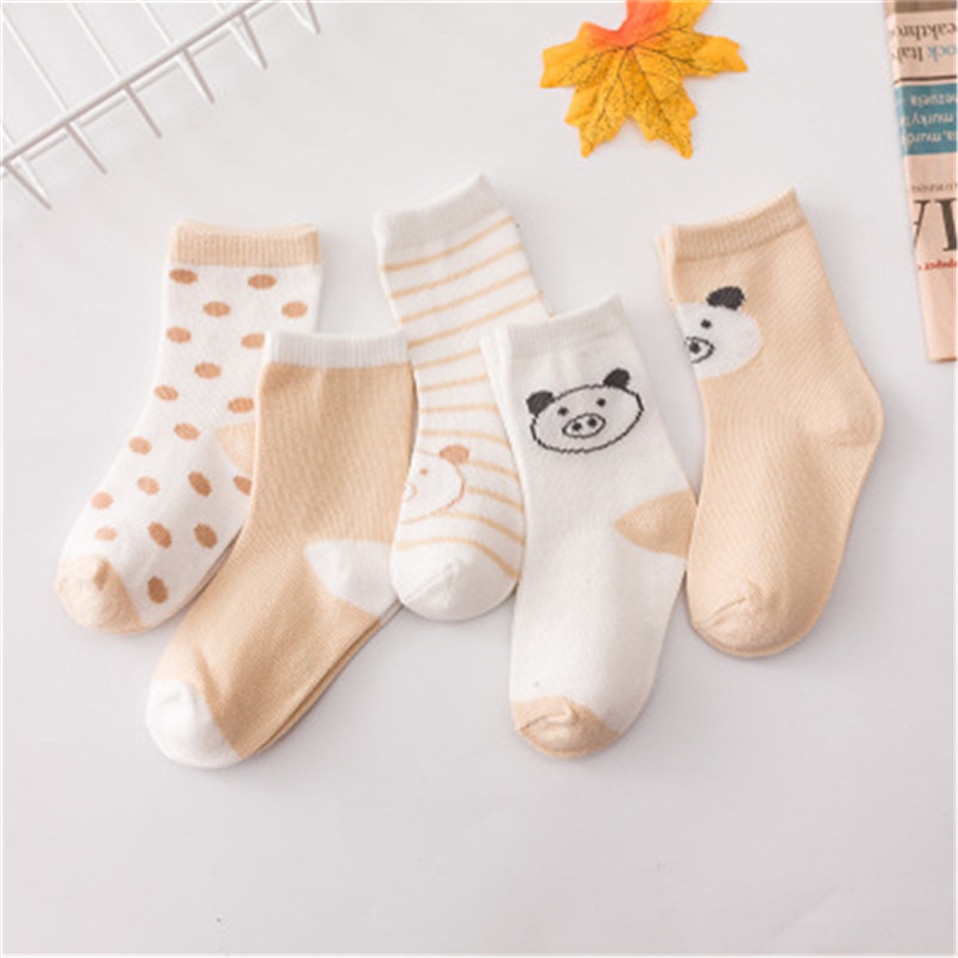 5 Pair/lot Cotton Baby Socks Printing mustache Girls Boys Children Socks Spring Autumn Infant Toddler Kids Socks For 1-3 Year