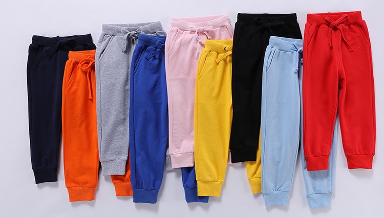 New Retail Sale Cotton Pants For 2-10 Years Old Solid Boys Girls Casual Sport Pants Jogging Enfant Garcon Kids Children Trousers