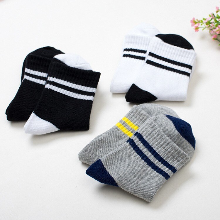 5 pairs / lot Children Socks Spring & Autumn Stripe High Quality Cotton Brand student Kids Socks 4-12 Year Baby Boys Socks