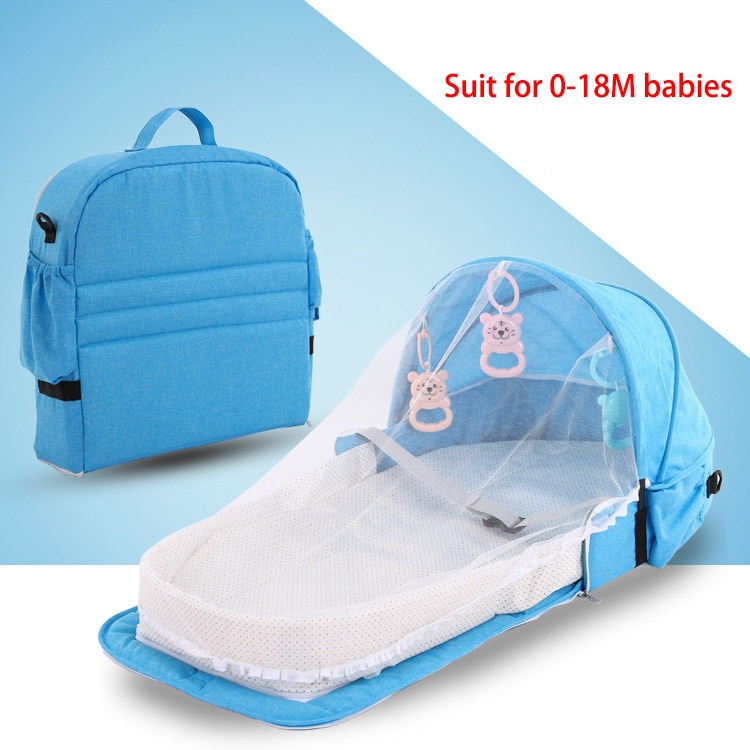 Baby Travel Portable Mobile Crib Baby Nest Cot Newborn Multi-function Folding Bed Child Foldable Chair With Toys Mosquito Net