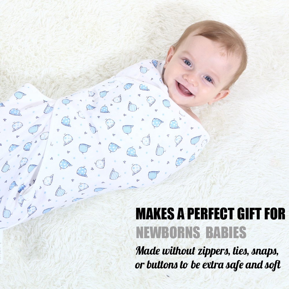 Baby Swaddle Blanket, Swaddle Wrap for Infant, Adjustable Newborn Swaddle, Organic Cotton Baby Swaddle for 0-6 Month